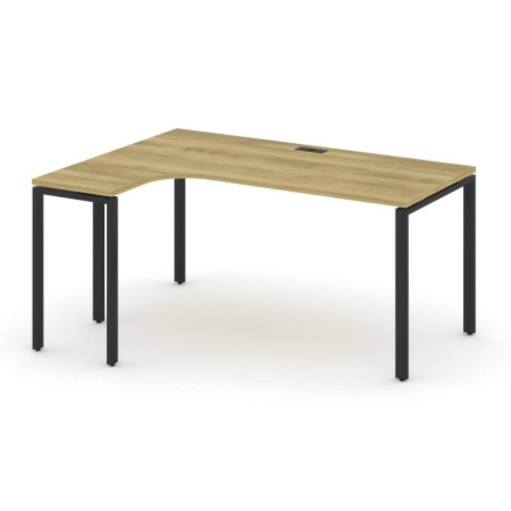 Стол эргономичный левый 1580x1180x750 (Дуб Винченцо/чёрный, 1580x1180x750)