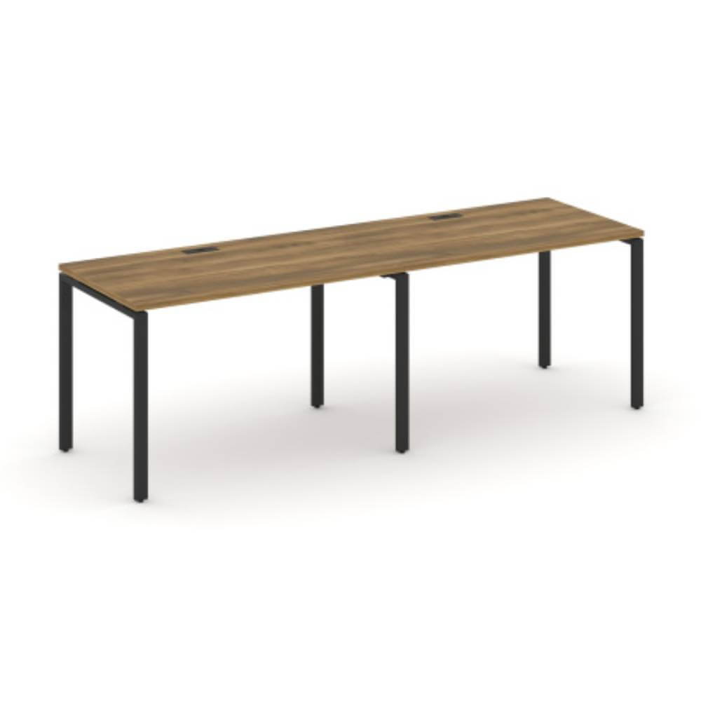 Бенч линейный на 2 рабочих места 2360x720x750 (Сандал Янтарный/чёрный, 2360x720x750)