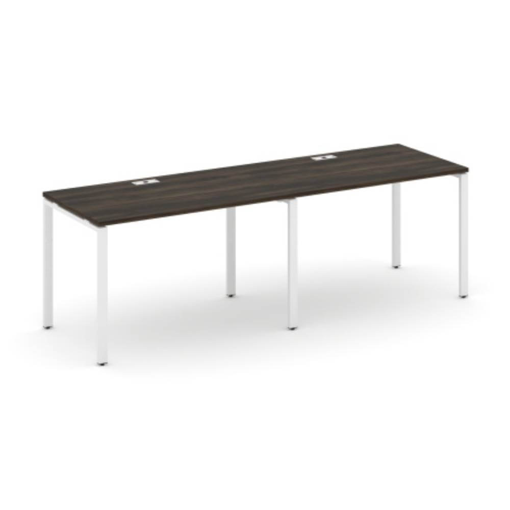 Бенч линейный на 2 рабочих места 2360x720x750 (Дуб Мали/белый, 2360x720x750)