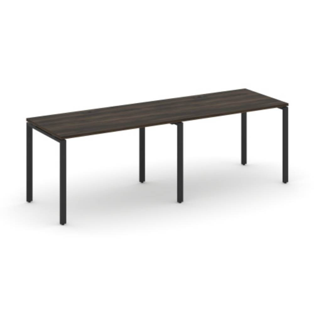 Бенч линейный на 2 рабочих места 2360x720x750 (Дуб Мали/чёрный, 2360x720x750)