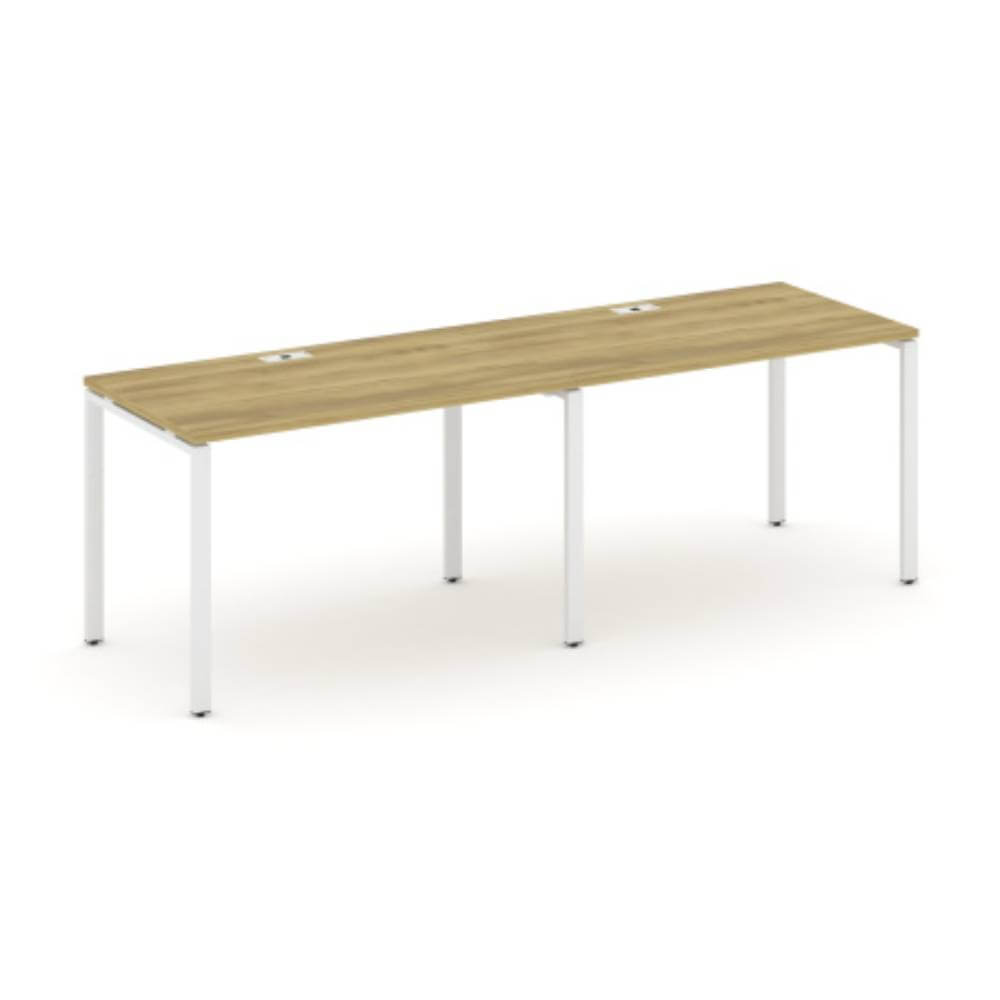 Бенч линейный на 2 рабочих места 2360x720x750 (Дуб Винченцо/белый, 2360x720x750)