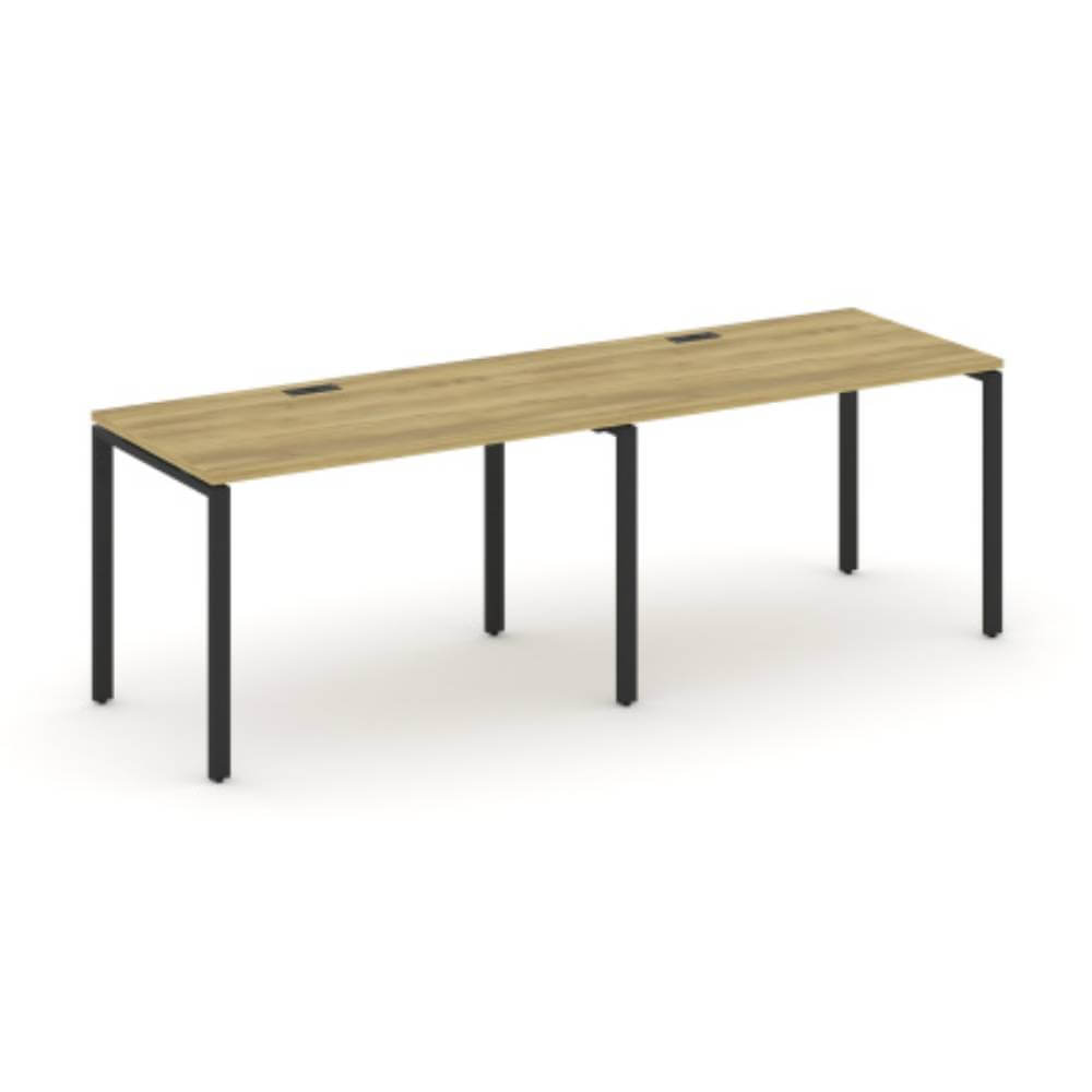 Бенч линейный на 2 рабочих места 2360x720x750 (Дуб Винченцо/чёрный, 2360x720x750)