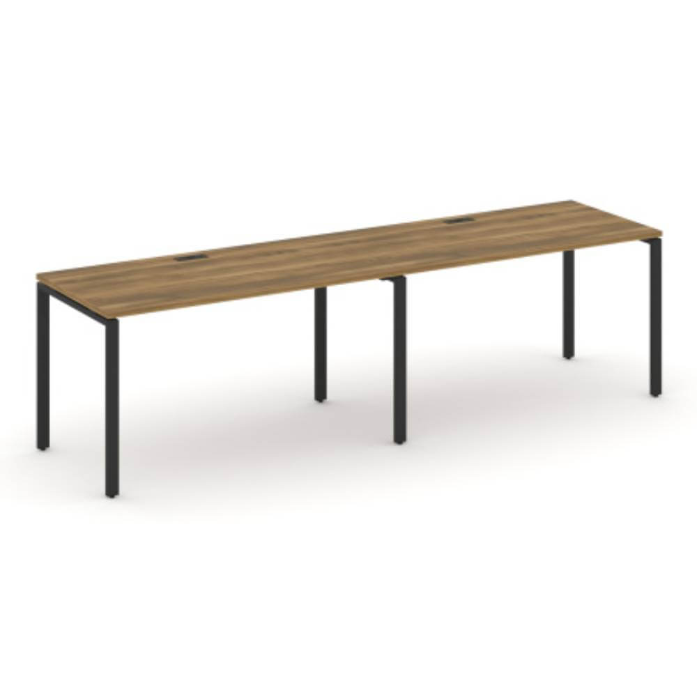 Бенч линейный на 2 рабочих места 2760x720x750 (Сандал Янтарный/чёрный, 2760x720x750)