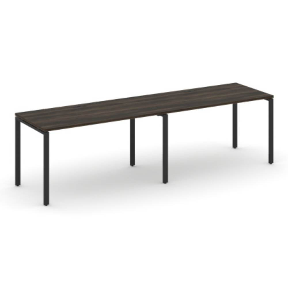 Бенч линейный на 2 рабочих места 2760x720x750 (Дуб Мали/чёрный,2760x720x750)