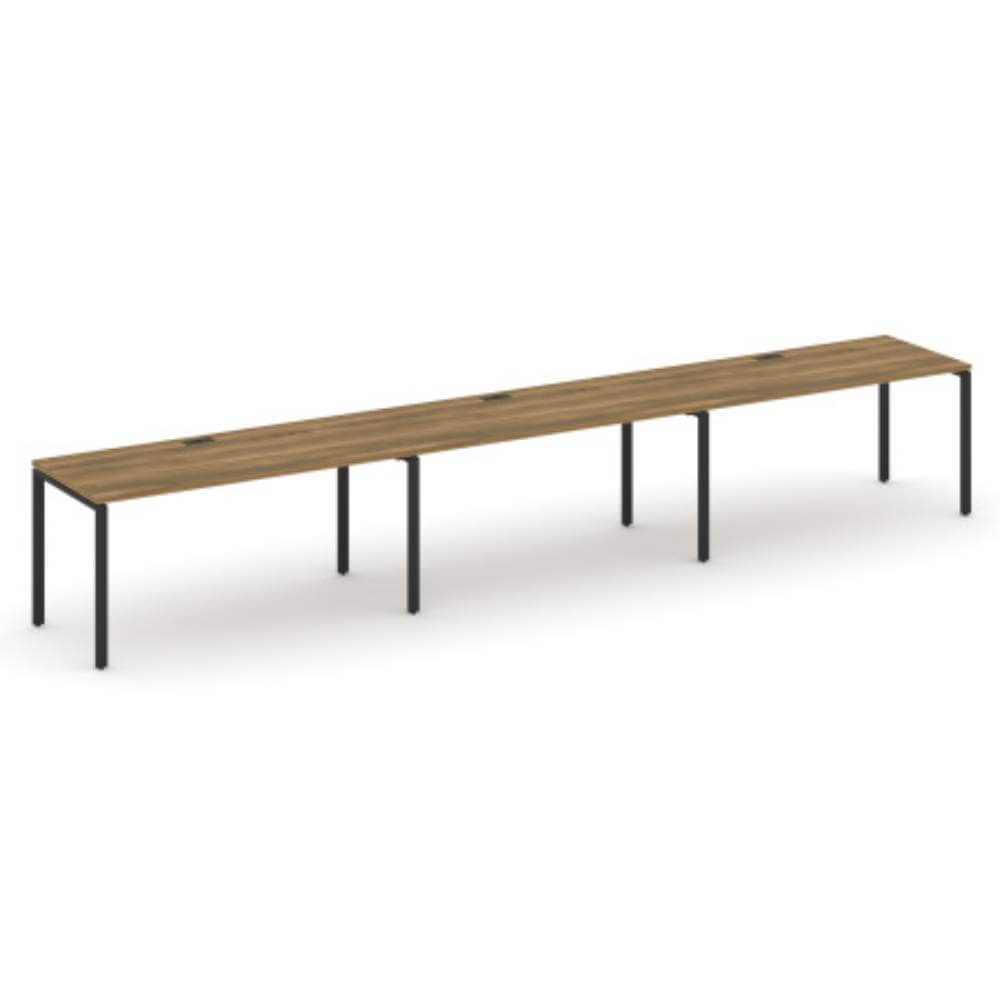 Бенч линейный на 3 рабочих места 4740x720x750 (Сандал Янтарный/чёрный, 4740x720x750)