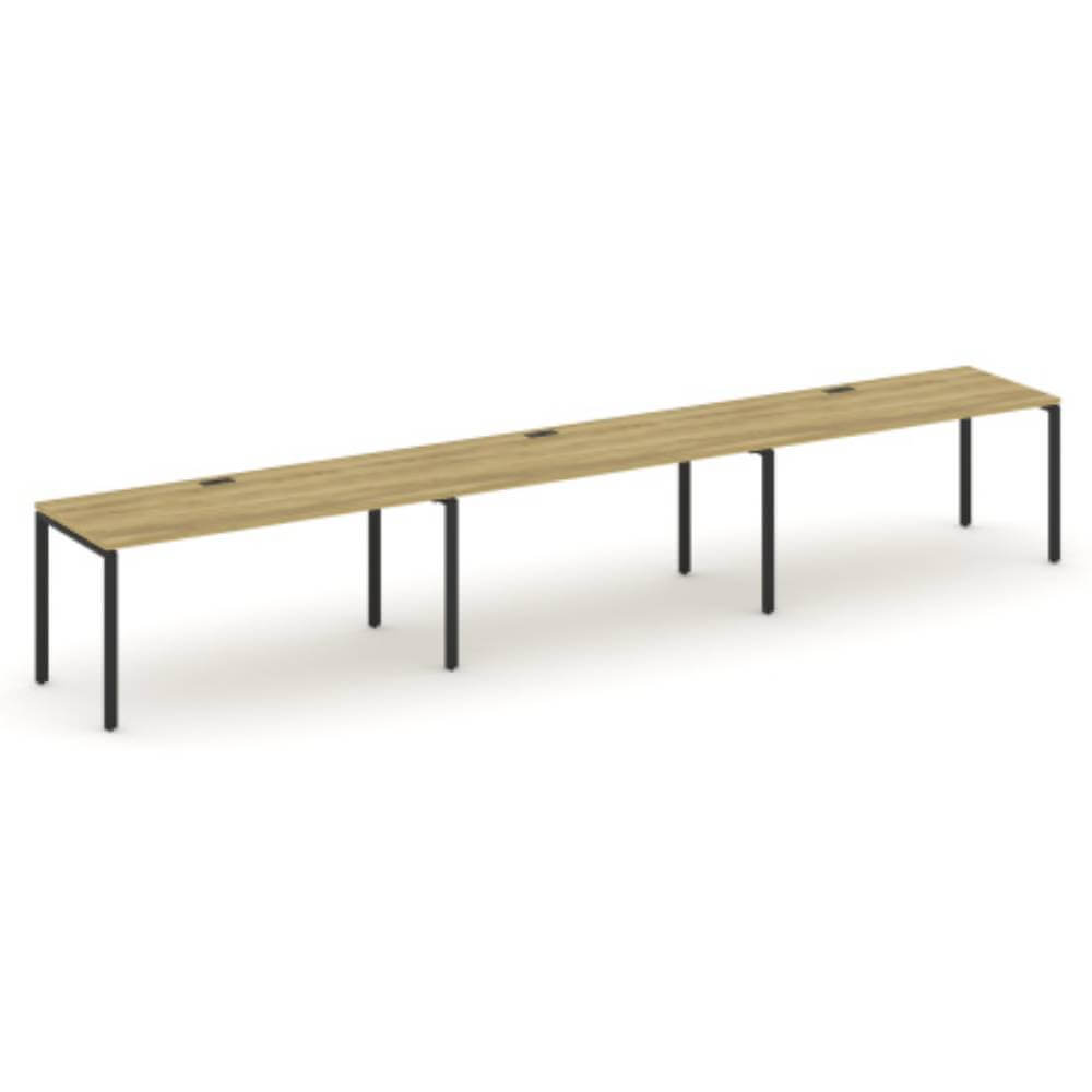 Бенч линейный на 3 рабочих места 4740x720x750 (Дуб Винченцо/чёрный, 4740x720x750)