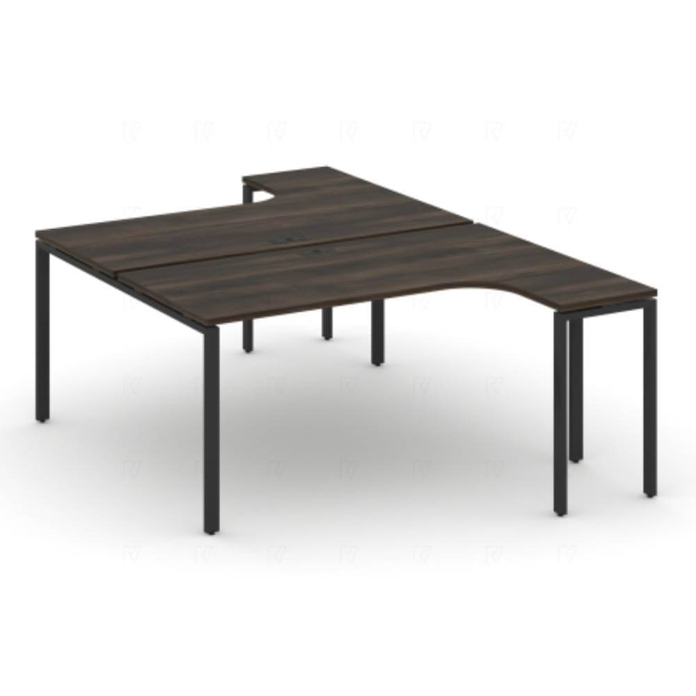 Бенч-система с эргономичным вырезом 1580x1480x750 (Дуб Мали/чёрный, 1580x1480x750)