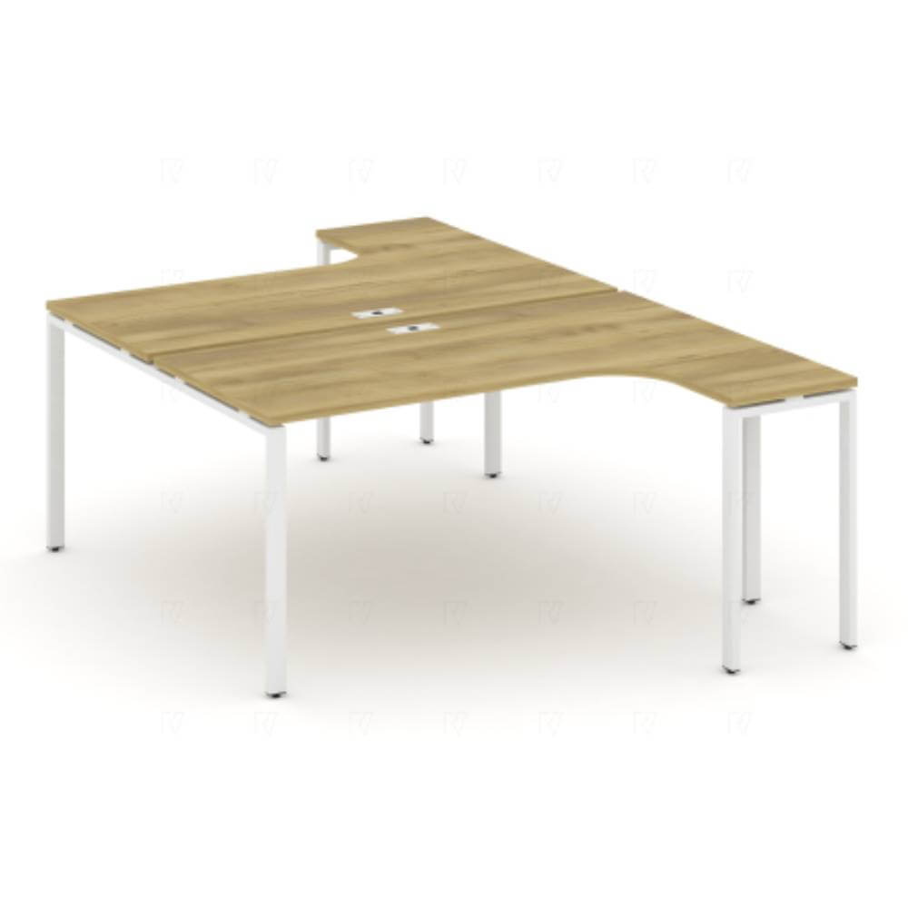 Бенч-система с эргономичным вырезом 1580x1480x750 (Дуб Винченцо/белый, 1580x1480x750)