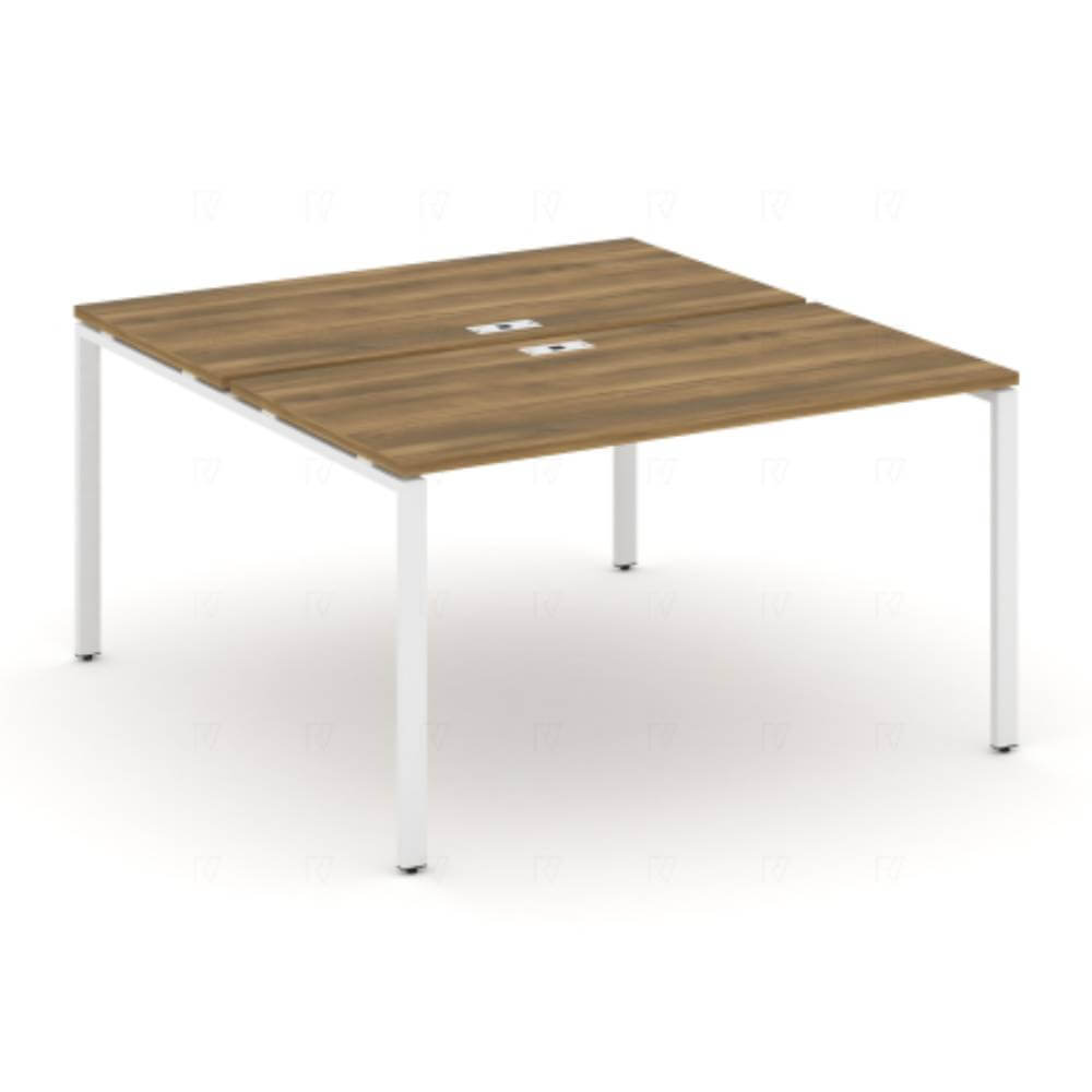 Бенч-система на 2 рабочих места 1380x1480x750 (Сандал Янтарный/белый, 1380x1480x750)