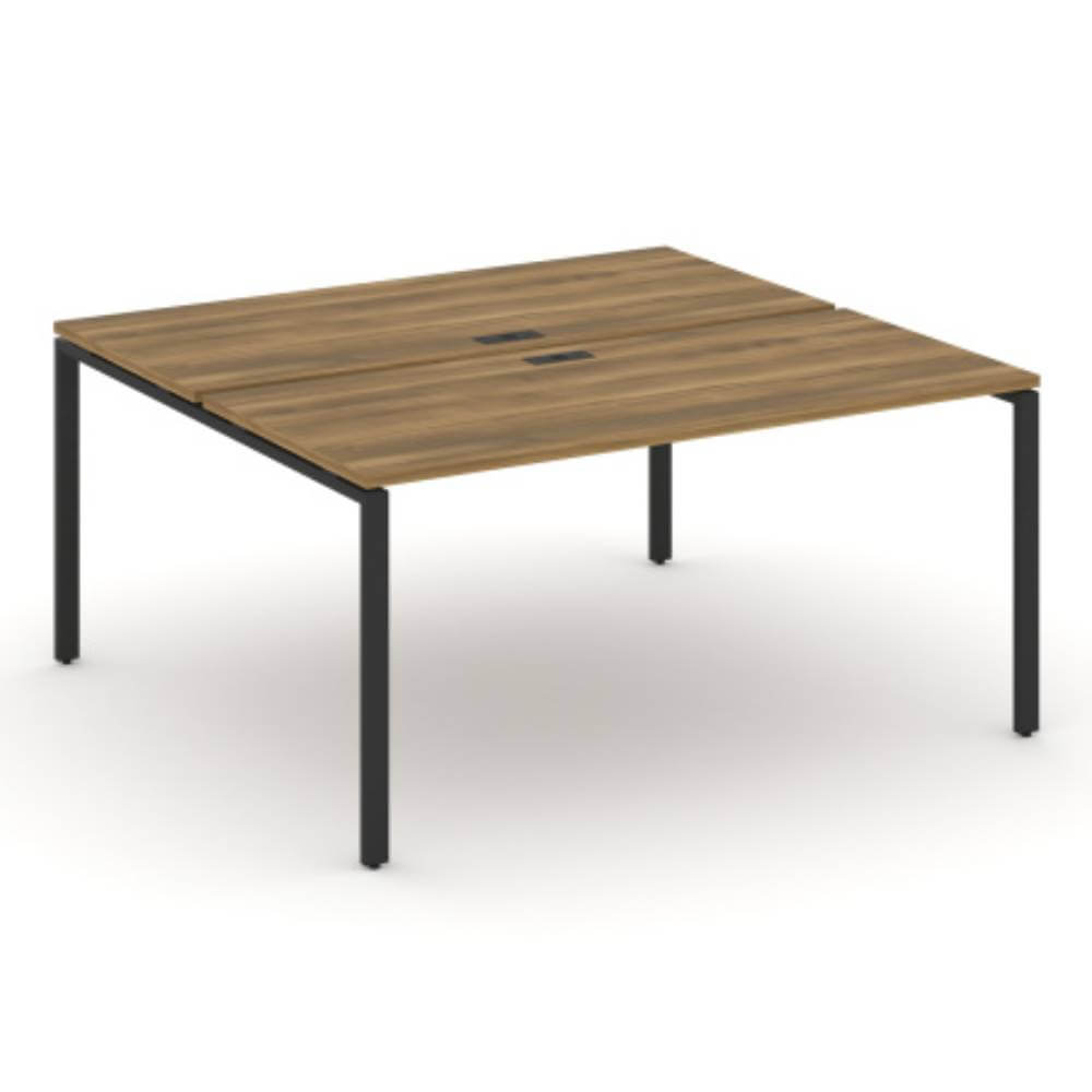 Бенч-система на 2 рабочих места 1580x1480x750 (Сандал Янтарный/чёрный, 1580x1480x750)