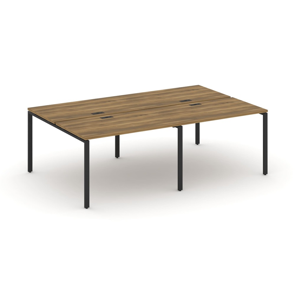 Бенч-система на 4 рабочих места 2360x1480x750 (Сандал Янтарный/чёрный, 2360x1480x750)