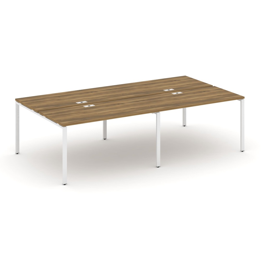 Бенч-система на 4 рабочих места 2760x1480x750 (Сандал Янтарный/белый, 2760x1480x750)