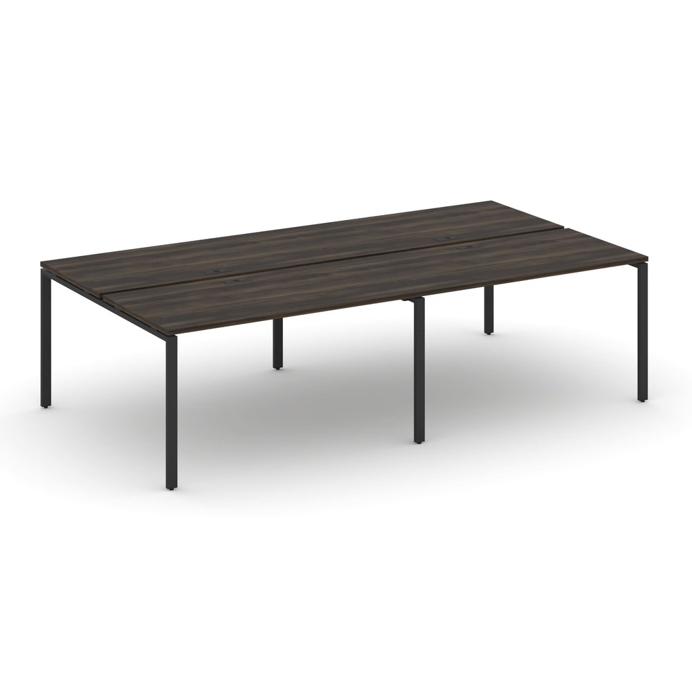 Бенч-система на 4 рабочих места 2760x1480x750 (Дуб Мали/чёрный, 2760x1480x750)