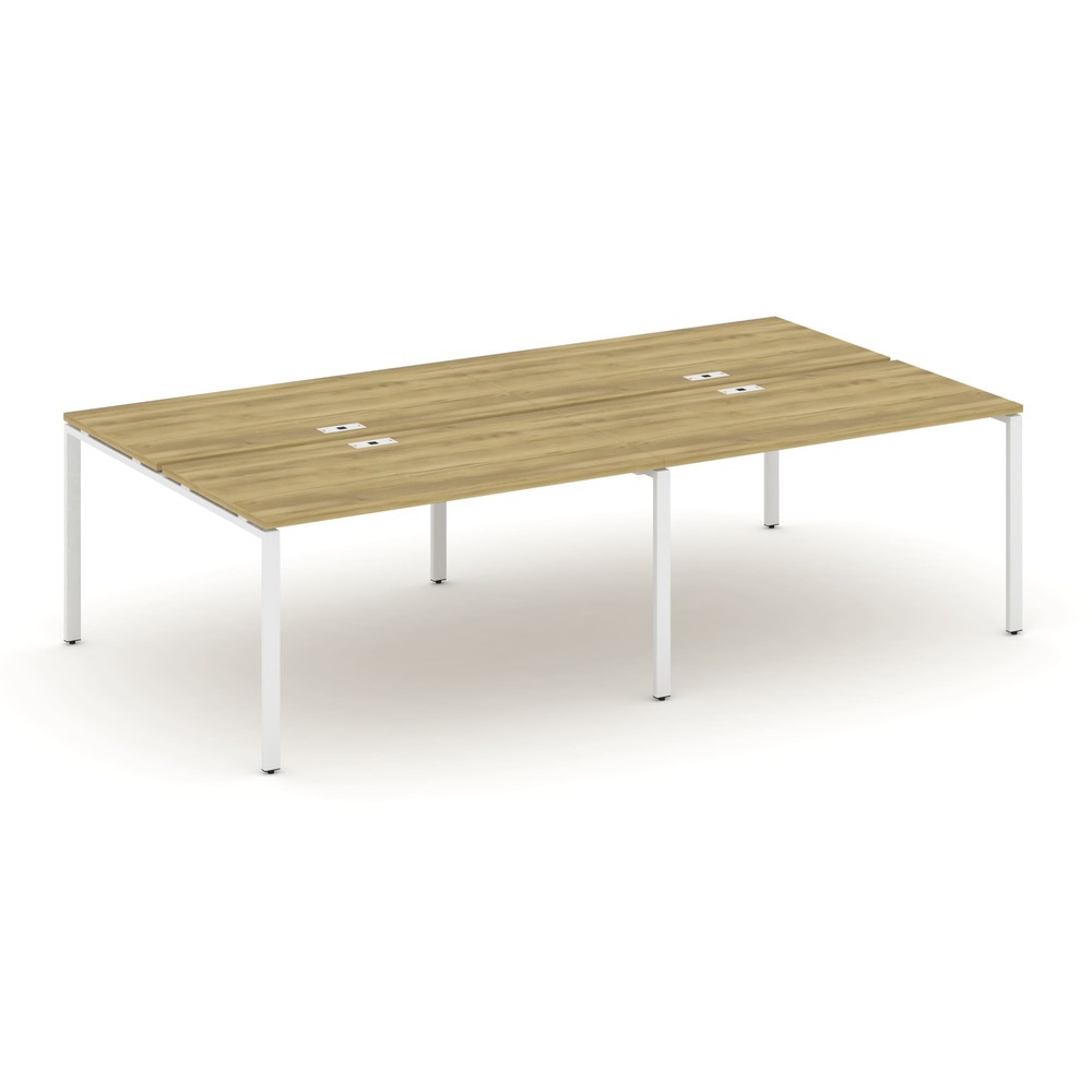 Бенч-система на 4 рабочих места 2760x1480x750 (Дуб Винченцо/белый, 2760x1480x750)