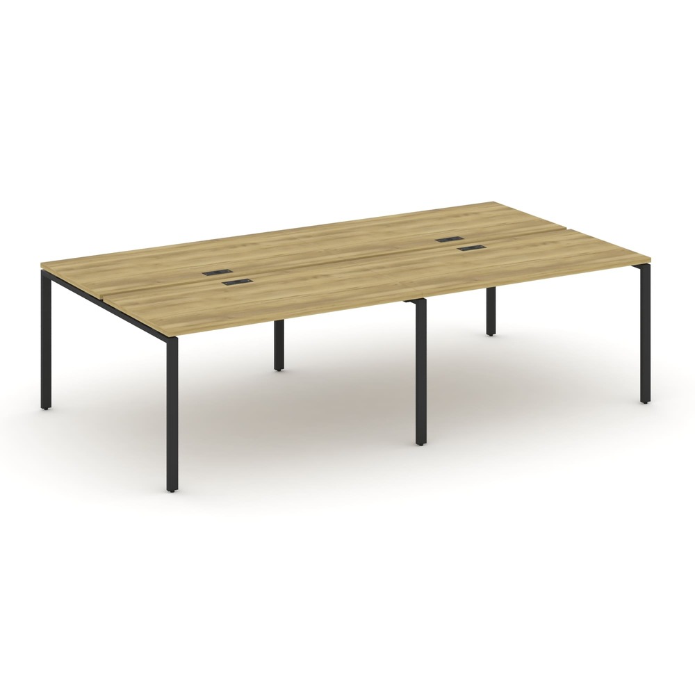 Бенч-система на 4 рабочих места 2760x1480x750 (Дуб Винченцо/чёрный, 2760x1480x750)