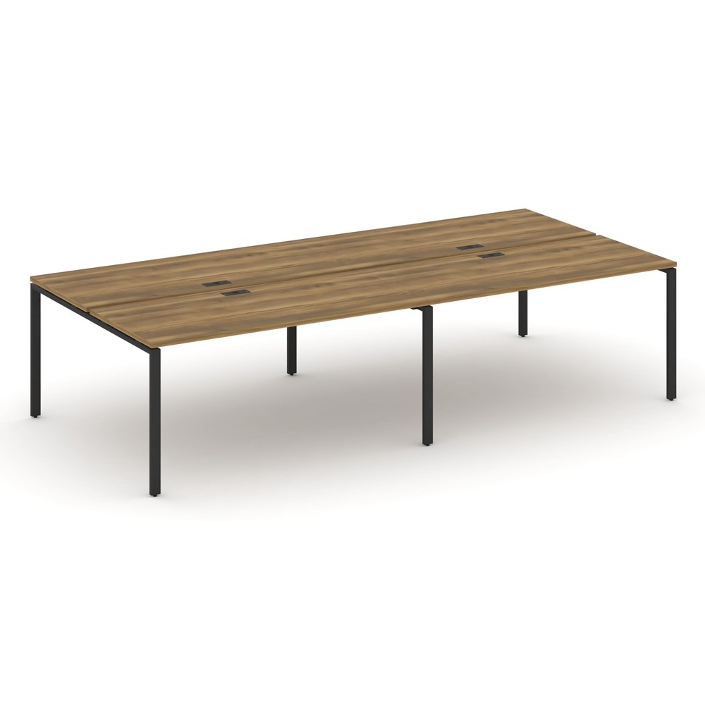 Бенч-система на 4 рабочих места 3160x1480x750 (Сандал Янтарный/чёрный, 3160x1480x750)