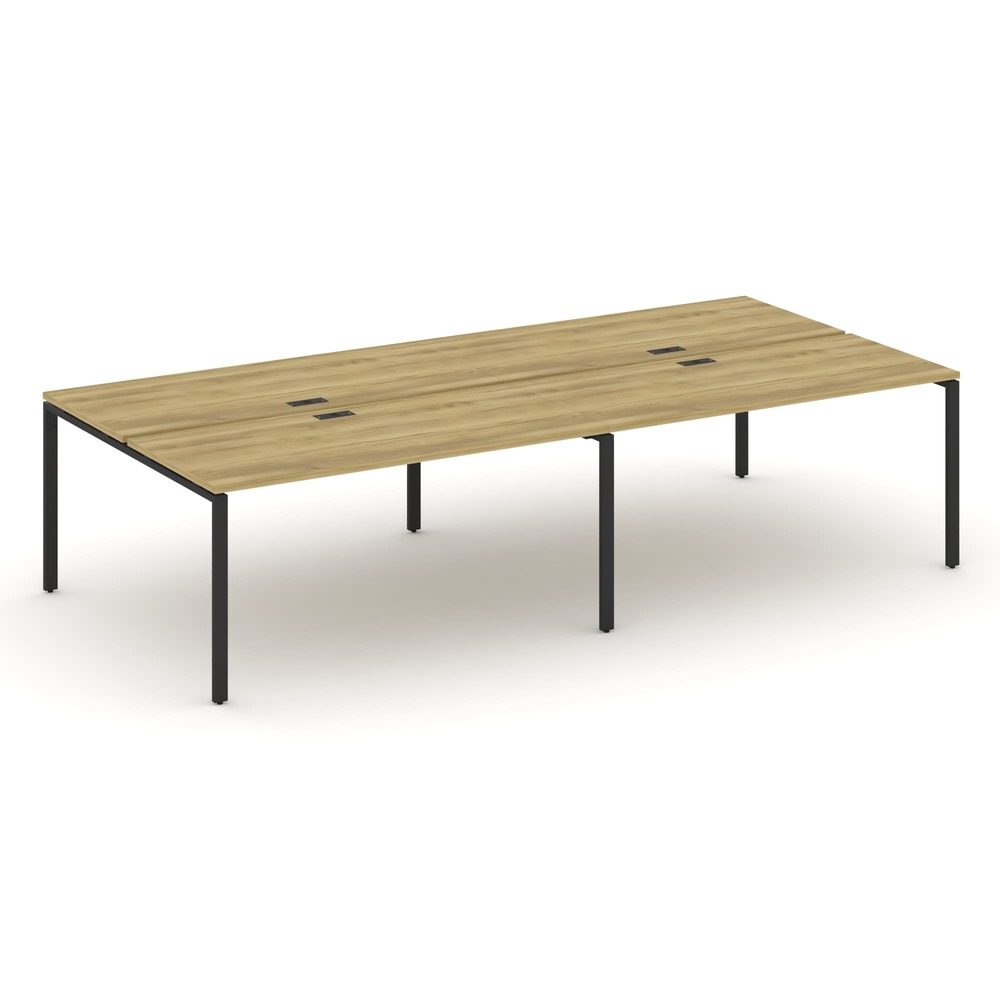 Бенч-система на 4 рабочих места 3160x1480x750 (Дуб Винченцо/чёрный, 3160x1480x750)