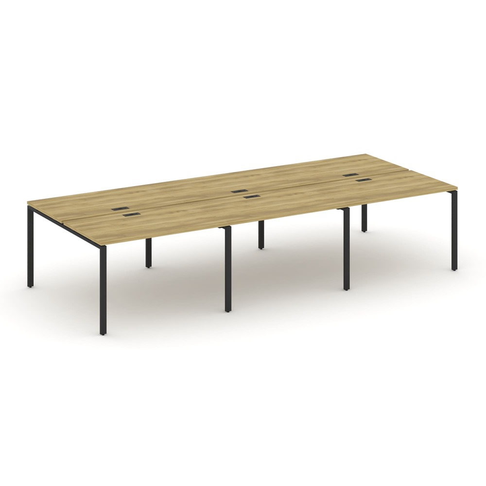 Бенч-система на 6 рабочих места 3540x1480x750 (Дуб Винченцо/чёрный, 3540x1480x750)