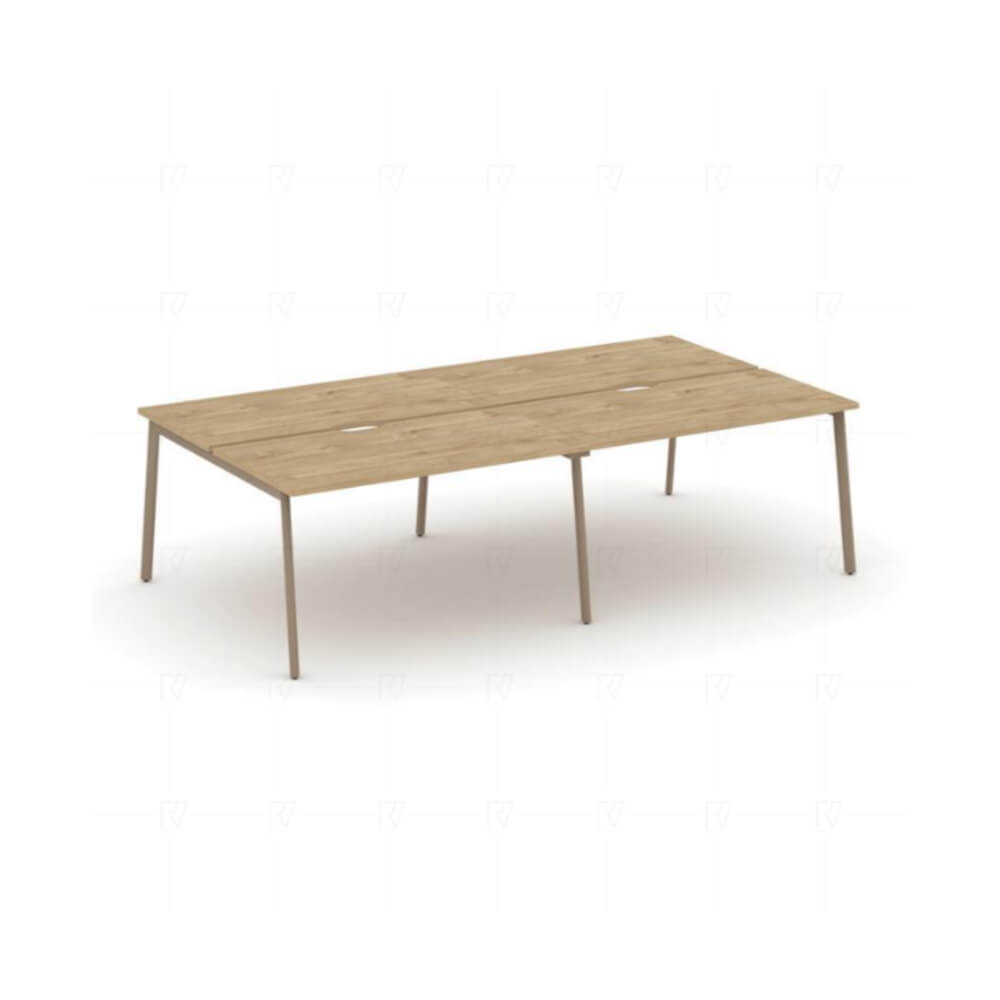 Бенч-система на 4 рабочих места 2760x1500x750 (Тиквуд Светлый, 2760x1500x750)