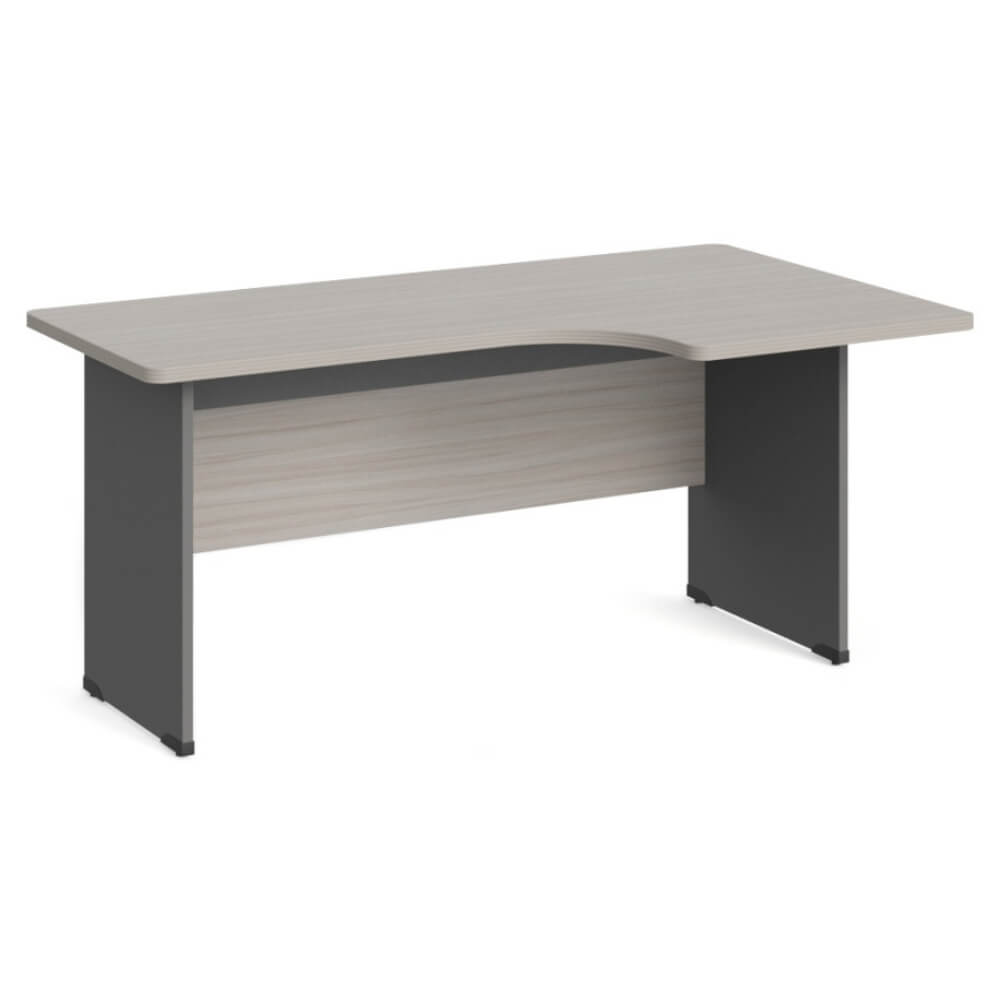 Стол угловой эргономичный на ЛДСП каркасе правый 1400x950x740 (Дрифтвуд/Серый Базальт, Габариты:1400x950x740.)