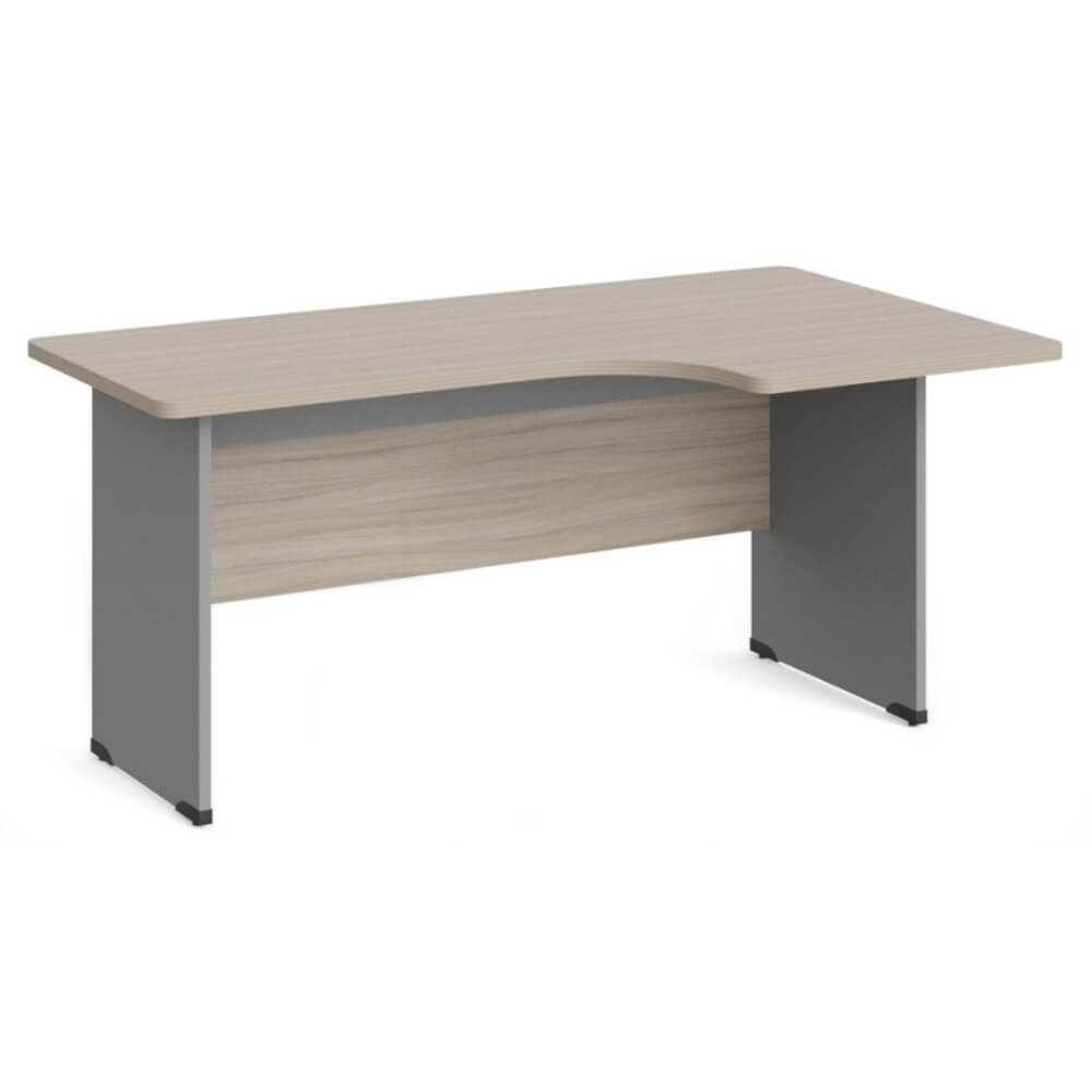 Стол угловой эргономичный на ЛДСП каркасе правый 1400x950x740 (Дрифтвуд/Серый, Габариты:1400x950x740.)