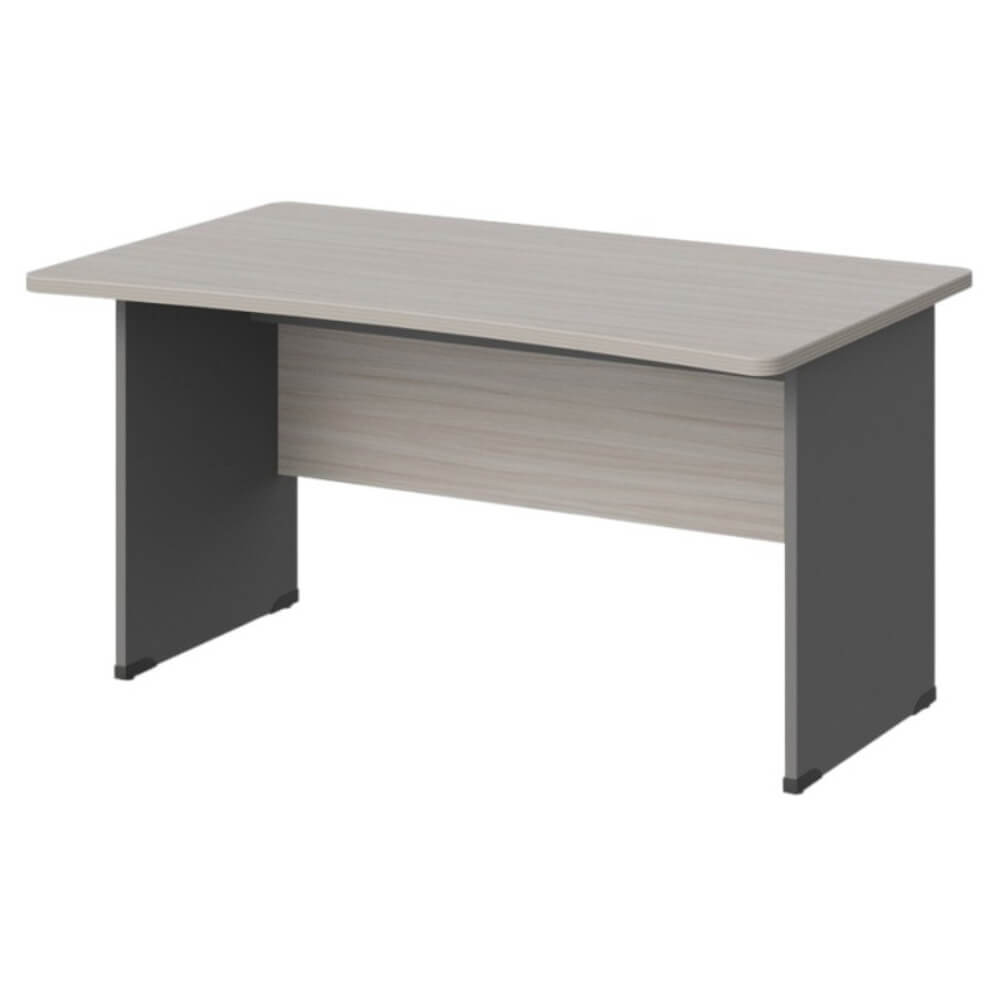 Стол прямой с вогнутой столешницей на ЛДСП каркасе 1400x850x740 (Дрифтвуд/Серый Базальт, Габариты: 1400x850x740)