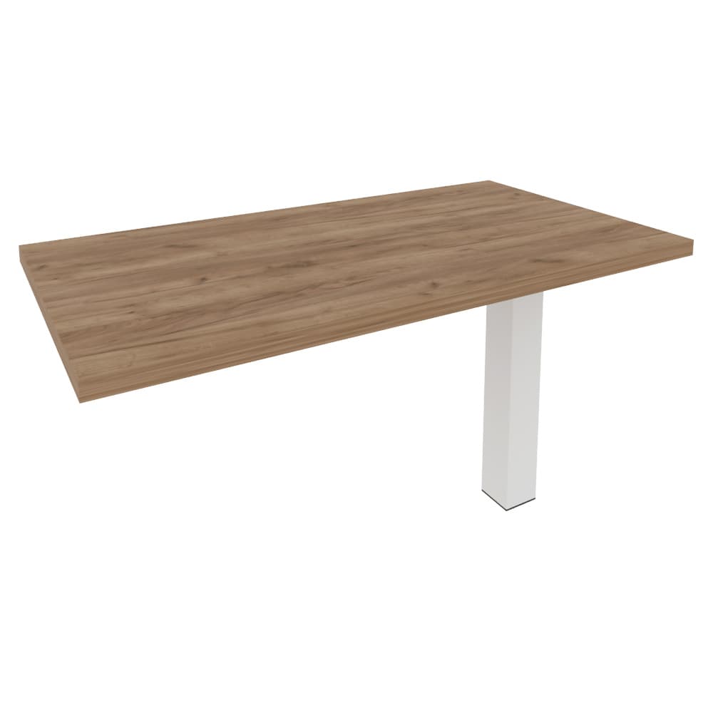 Брифинг-приставка для прямого стола (белый металл) 1300x700x765 (Дуб Табак, 1300x700x765)