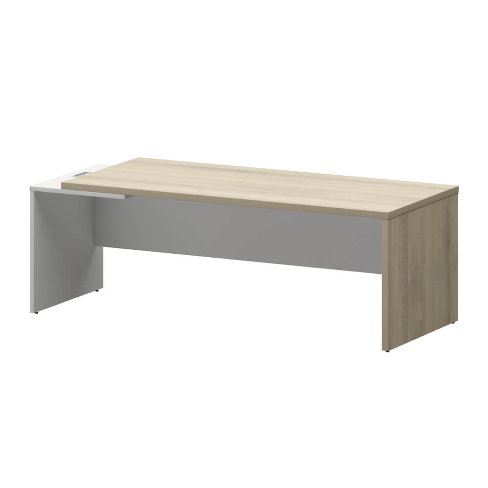 Стол руководителя Левый 2200x900x750 (Кронберг/Белый, 2200x900x750)