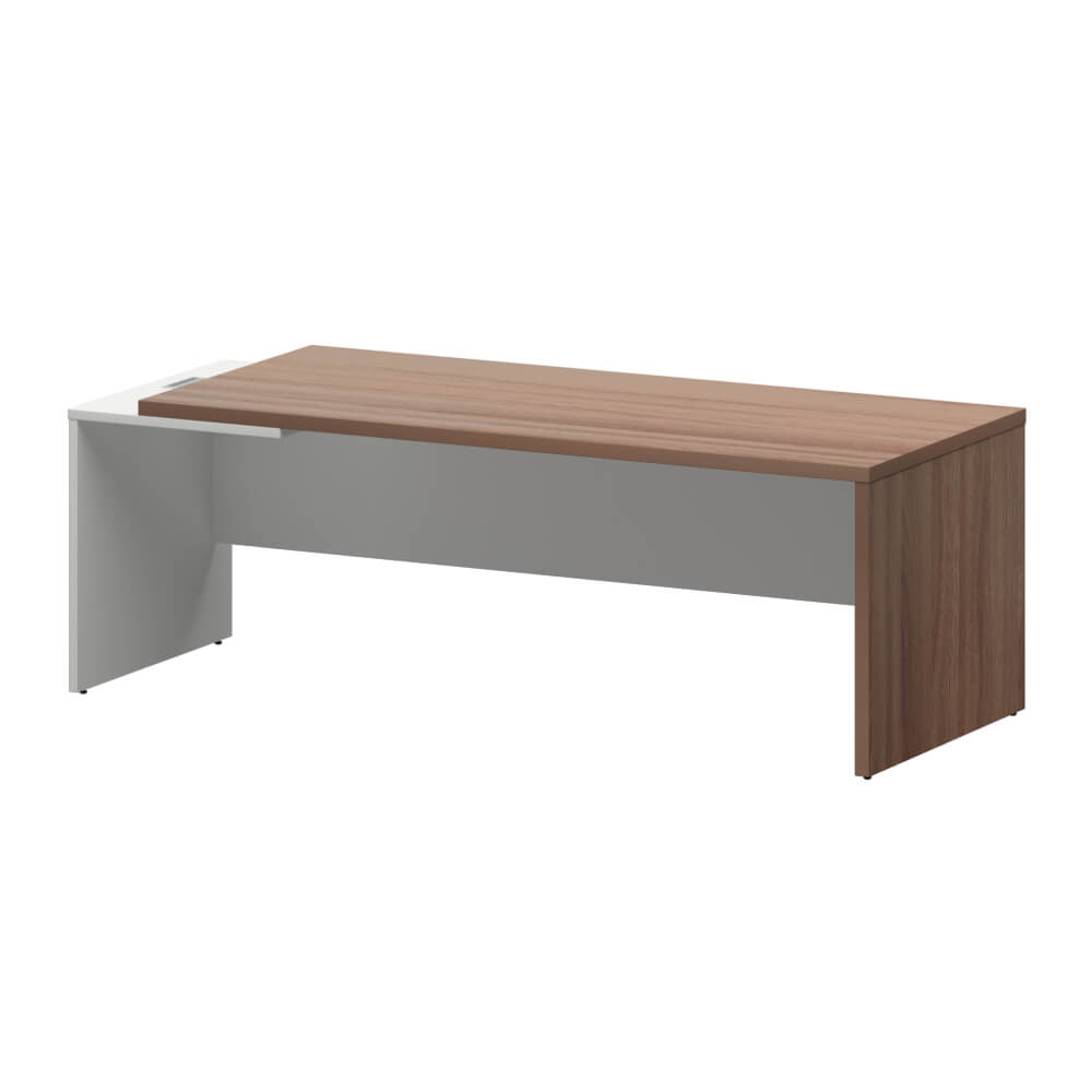 Стол руководителя Левый 2200x900x750 (Тёмный Шимо/Белый, 2200x900x750)