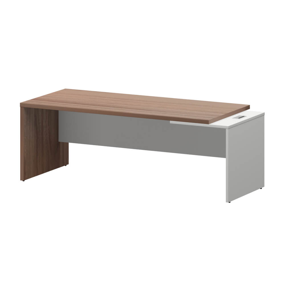 Стол руководителя Правый 2200x900x750 (Тёмный Шимо/Белый, 2200x900x750)