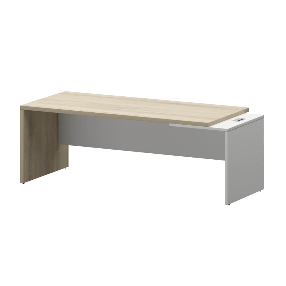 Стол руководителя Правый 2200x900x750 (Кронберг/Белый, 2200x900x750)