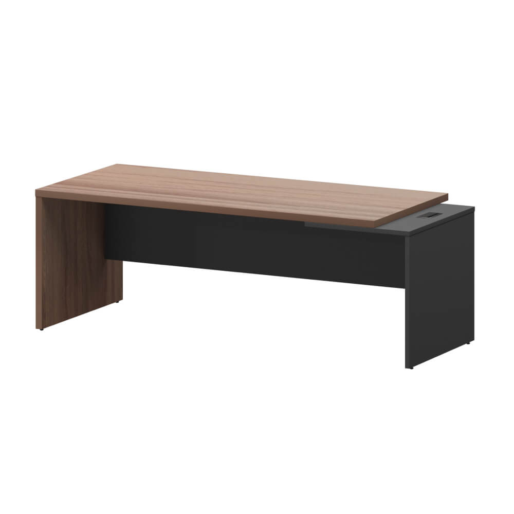 Стол руководителя Правый 2200x900x750 (Тёмный Шимо/Графит, 2200x900x750)