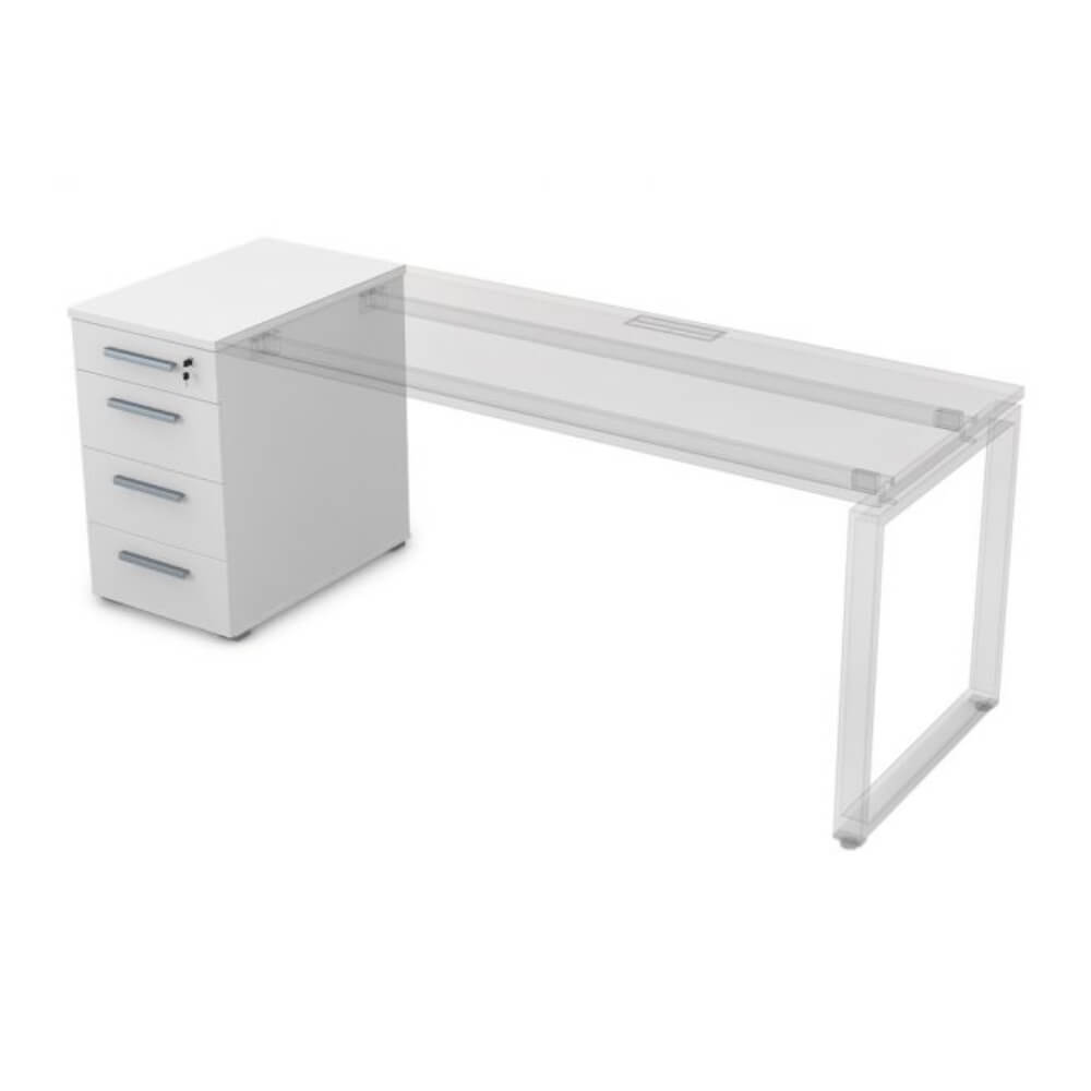 Тумба приставная 4 ящ. 450x700x750 (Белый Премиум, 450x700x750)