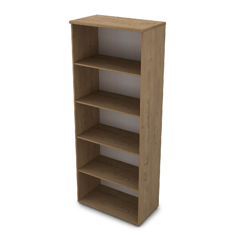 Стеллаж высокий 5 ур. 800x450x2045 ХДФ  (Teakwood, 800x450x2045, Задняя стенка шкафа: ХДФ)
