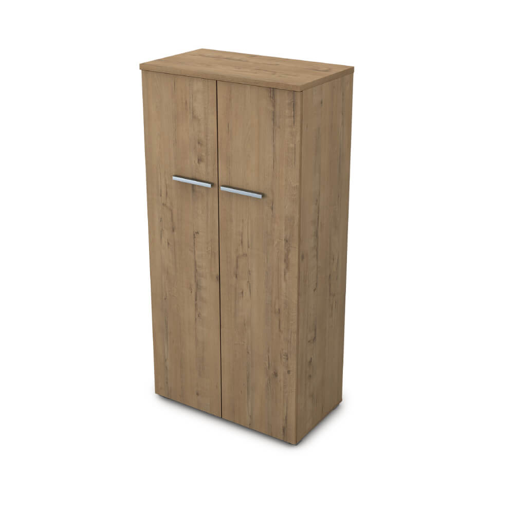 Шкаф средний закрытый 4 ур. 800x450x1645 ХДФ  (Teakwood, 800x450x1645, Задняя стенка шкафа: ХДФ)