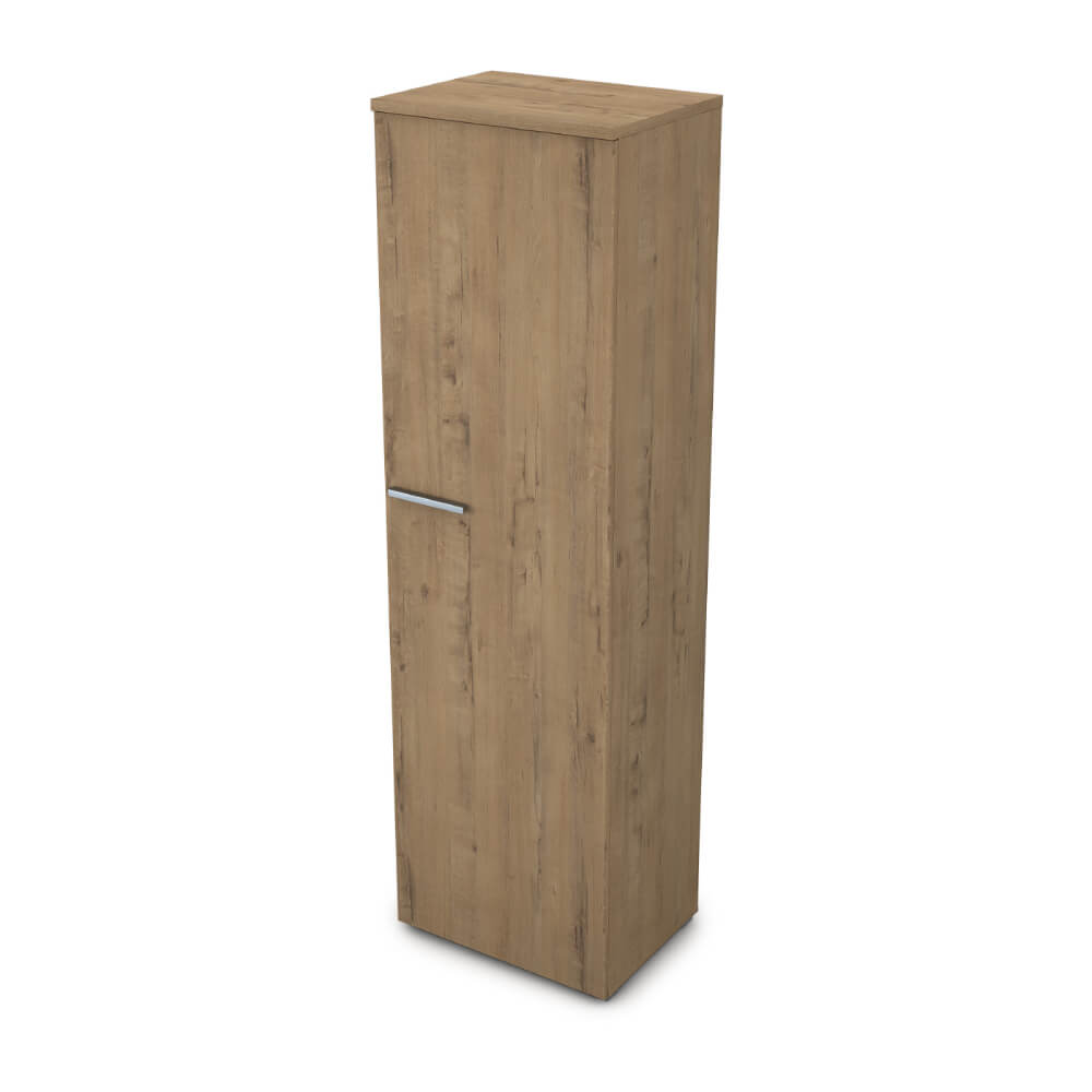 Гардероб узкий (выдвижное вешало) 600x450x2045 ХДФ (Teakwood, 600x450x2045, Задняя стенка шкафа: ХДФ)