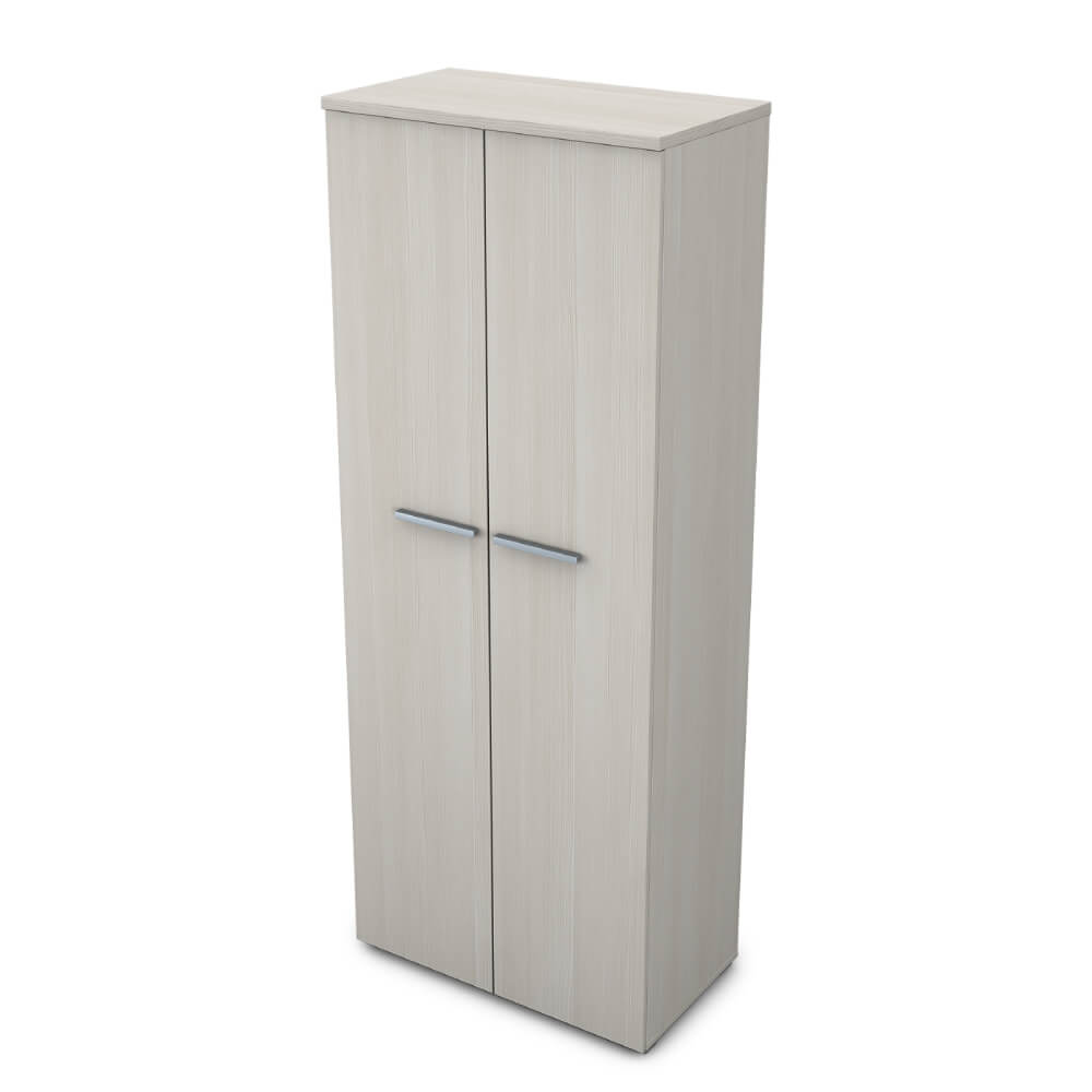 Шкаф высокий закрытый 5 ур. 800x450x2045 ХДФ (Ivory, 800x450x2045, Задняя стенка шкафа: ХДФ)