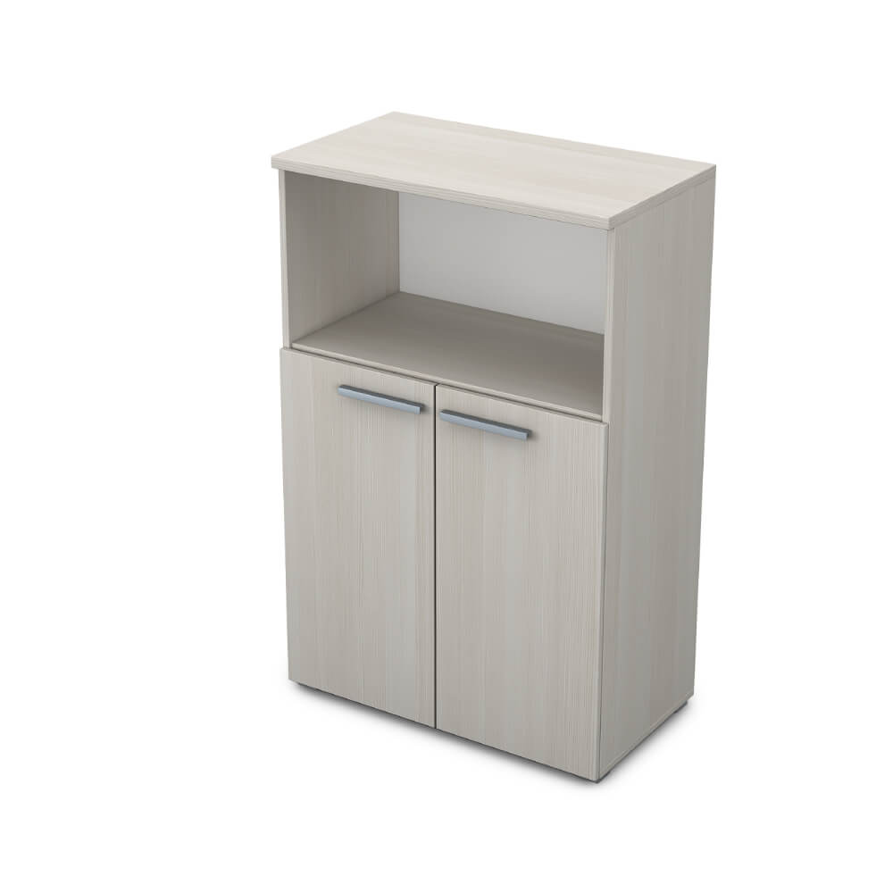 Шкаф средний с нишей 3 ур. 800x450x1245 ХДФ (Ivory, 800x450x1245, Задняя стенка шкафа: ХДФ)