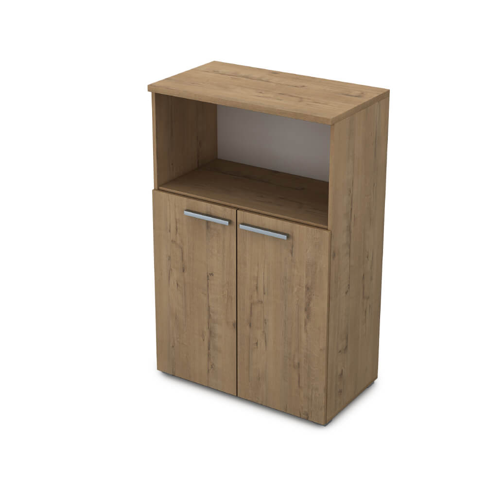 Шкаф средний с нишей 3 ур. 800x450x1245 ХДФ (Teakwood, 800x450x1245, Задняя стенка шкафа: ХДФ)