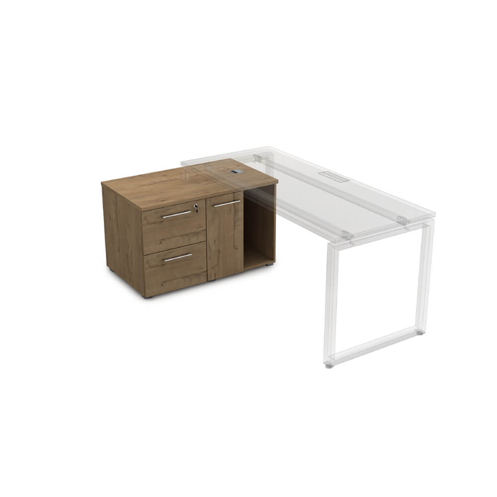 Тумба опорная с 2-мя ящиками и дверкой 1000x600x620