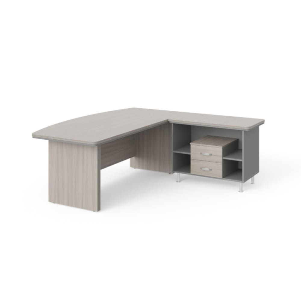 Стол руководителя с тумбой, без вставок Правый 1800x2000x760