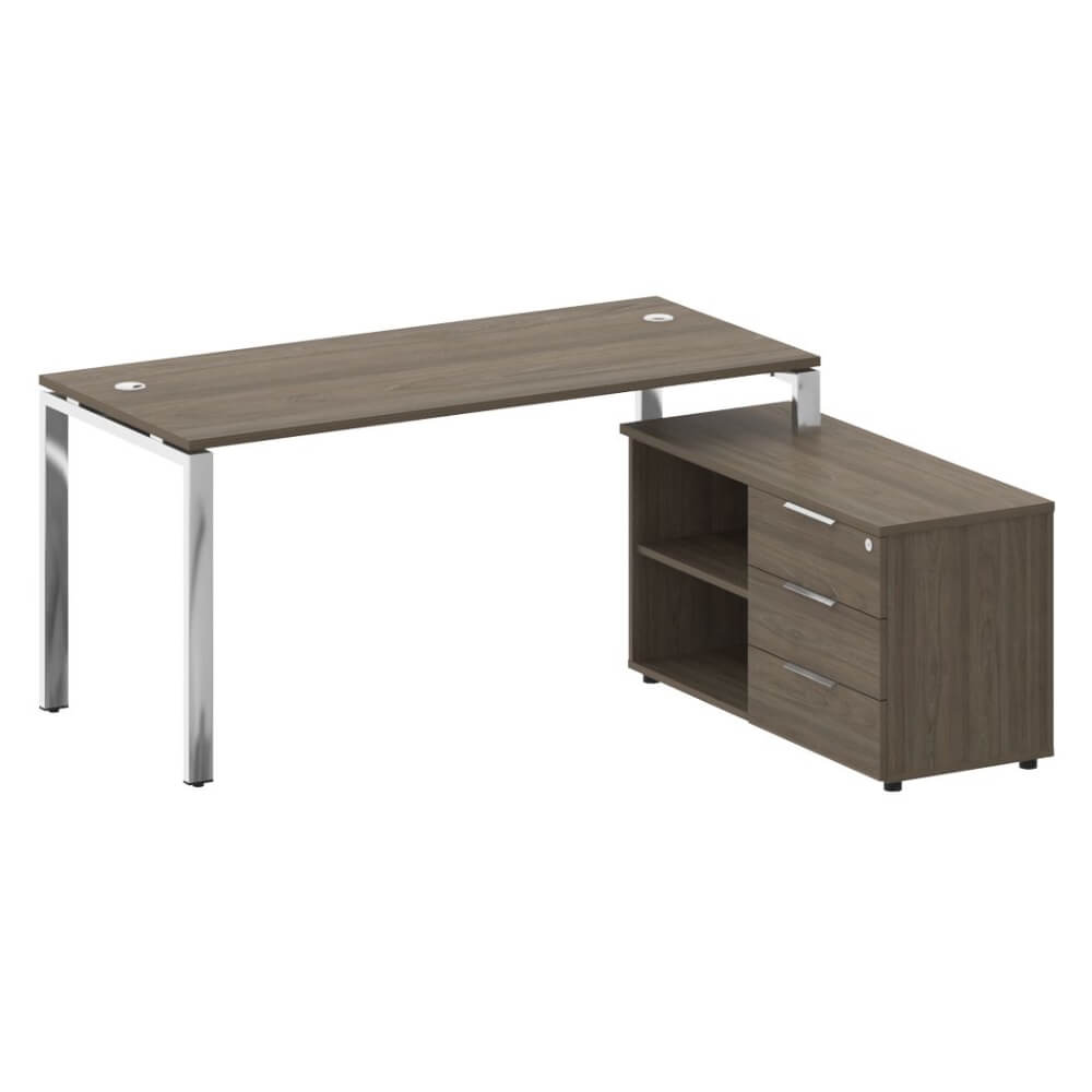 Стол руководителя с опорной тумбой Правый 1700x1520x750