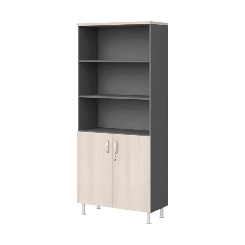 Стеллаж широкий полузакрытый 5 ур. з/с ДВП (без опор) 900x430x1950