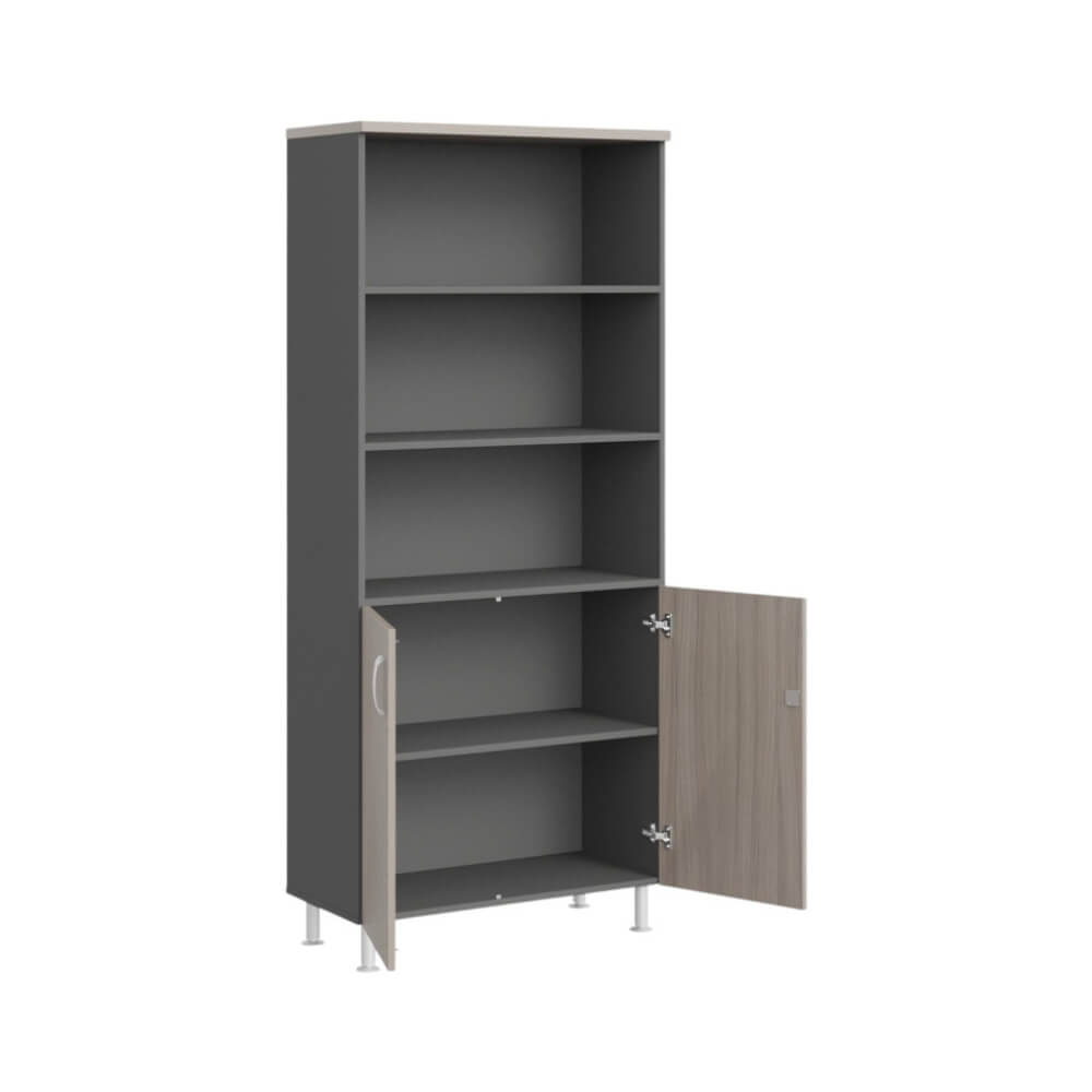 Стеллаж широкий полузакрытый 5 ур. з/с ДВП (без опор) 900x430x1950