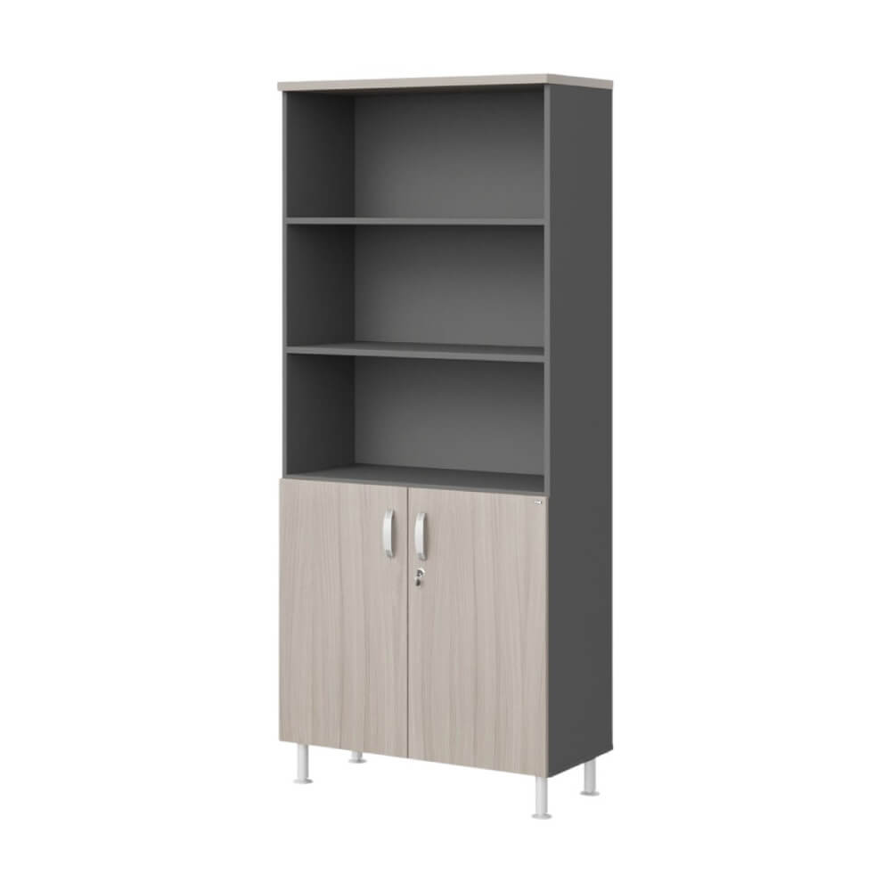 Стеллаж широкий полузакрытый 5 ур. з/с ДВП (без опор) 900x430x1950