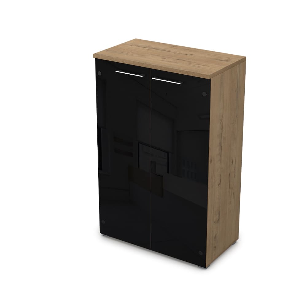 Шкаф-витрина средний 800x450x1245 глянец