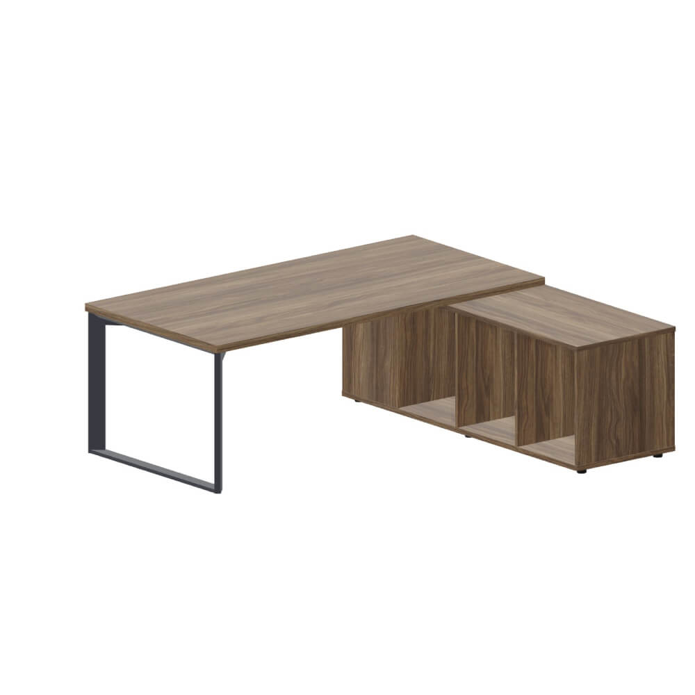 Стол на опорной сервисной тумбе (правый) 2000x1800x740