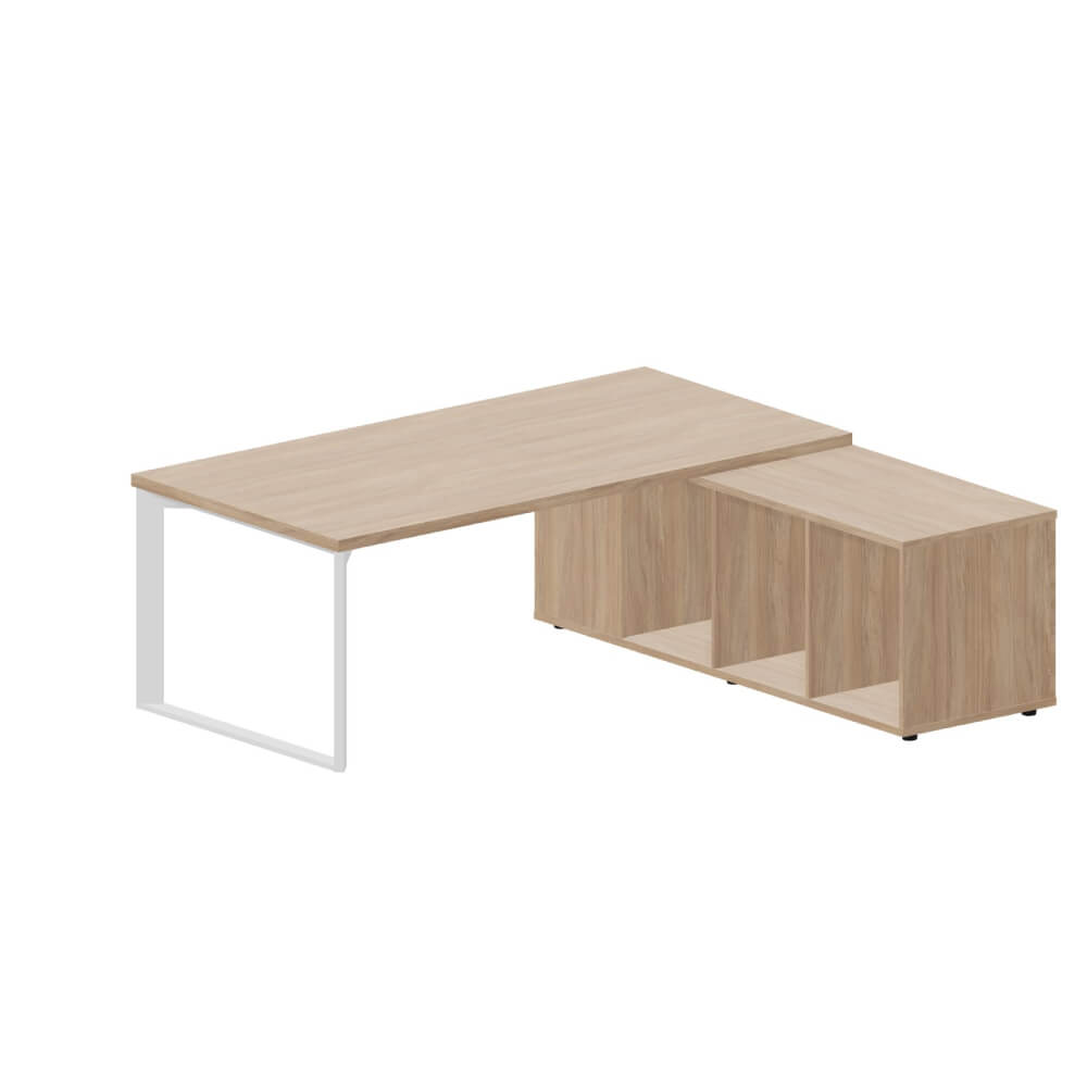 Стол на опорной сервисной тумбе (правый) 2000x1800x740