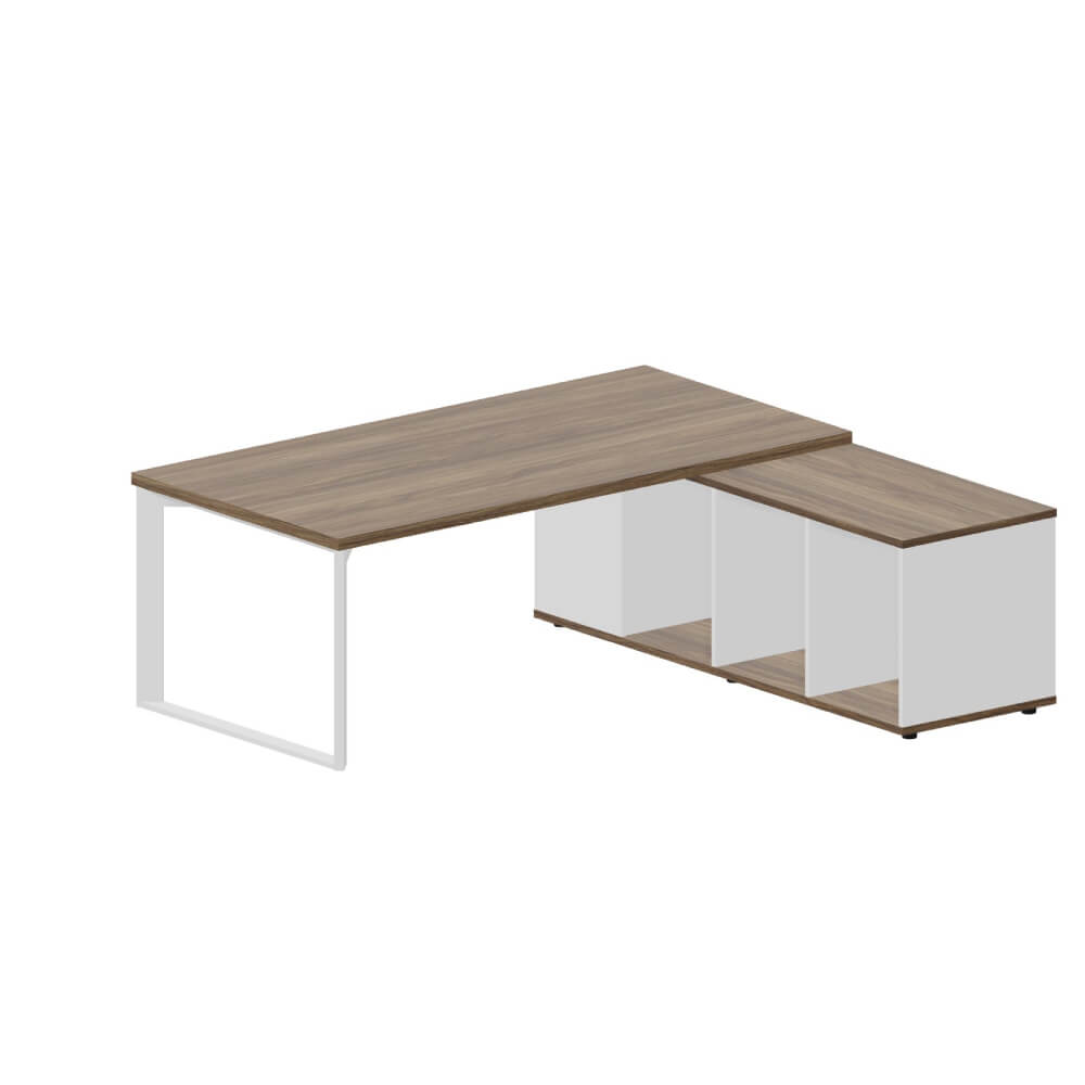 Стол на опорной сервисной тумбе (правый) 2000x1800x740