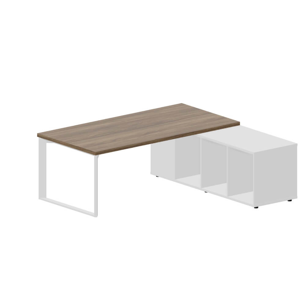 Стол на опорной сервисной тумбе (правый) 2000x1800x740